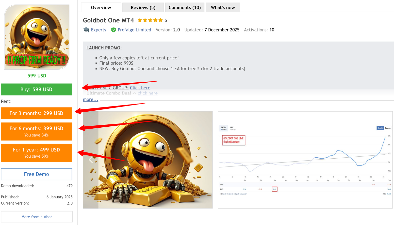 Expert Goldbot One MT4 V1.6